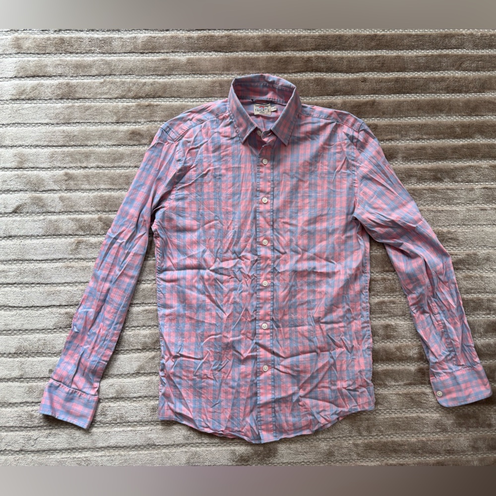 Faherty Pink and Blue Plaid Men's Shirt